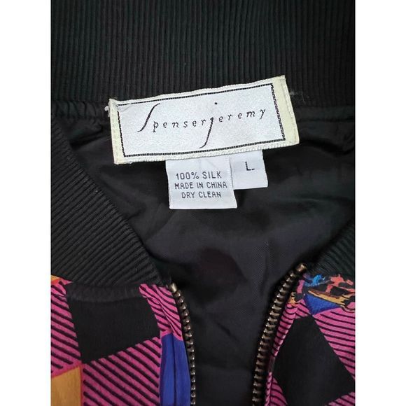 Spenser Jeremy silk Retro windbreaker y2k 90s 100% silk - Picture 4 of 8